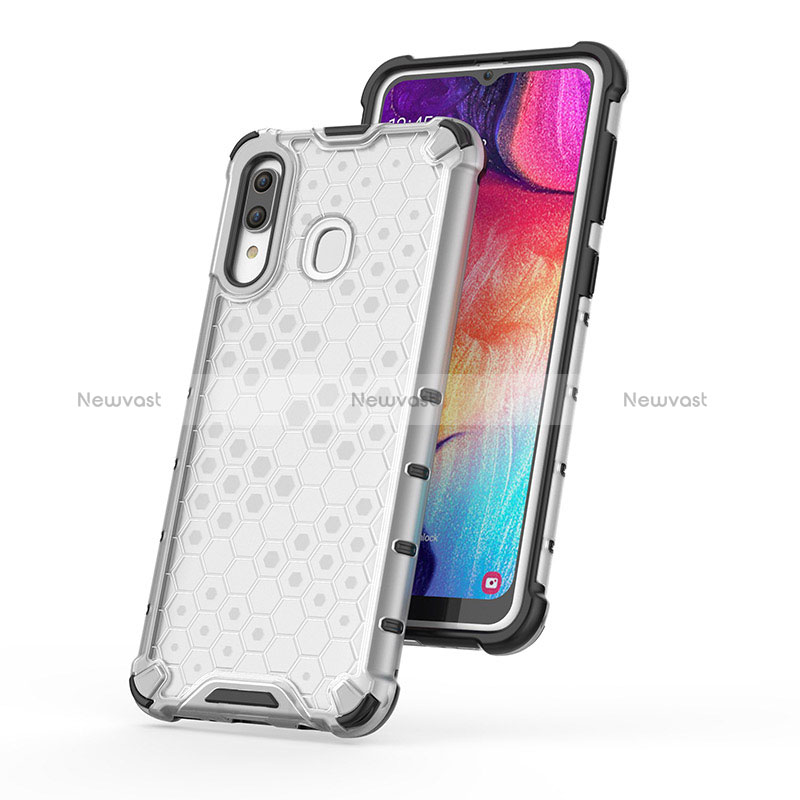 Silicone Transparent Frame Case Cover 360 Degrees AM2 for Samsung Galaxy A30
