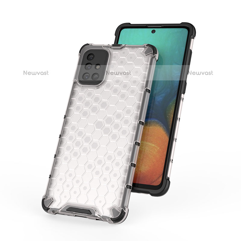 Silicone Transparent Frame Case Cover 360 Degrees AM2 for Samsung Galaxy A71 4G A715
