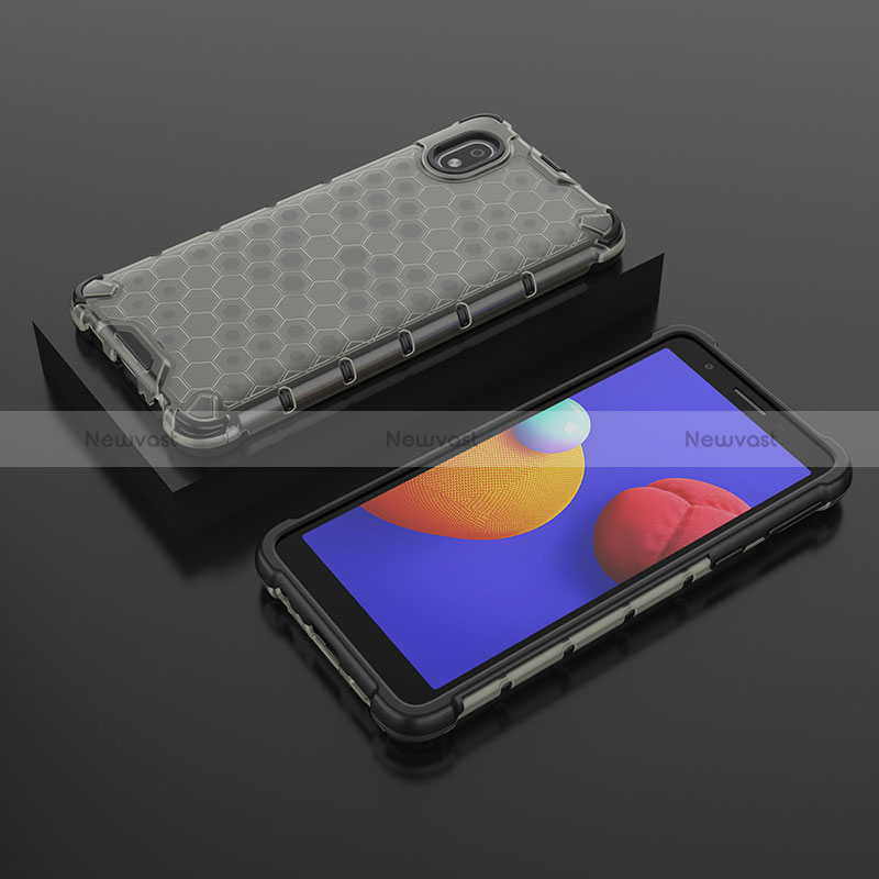 Silicone Transparent Frame Case Cover 360 Degrees AM2 for Samsung Galaxy M01 Core Black