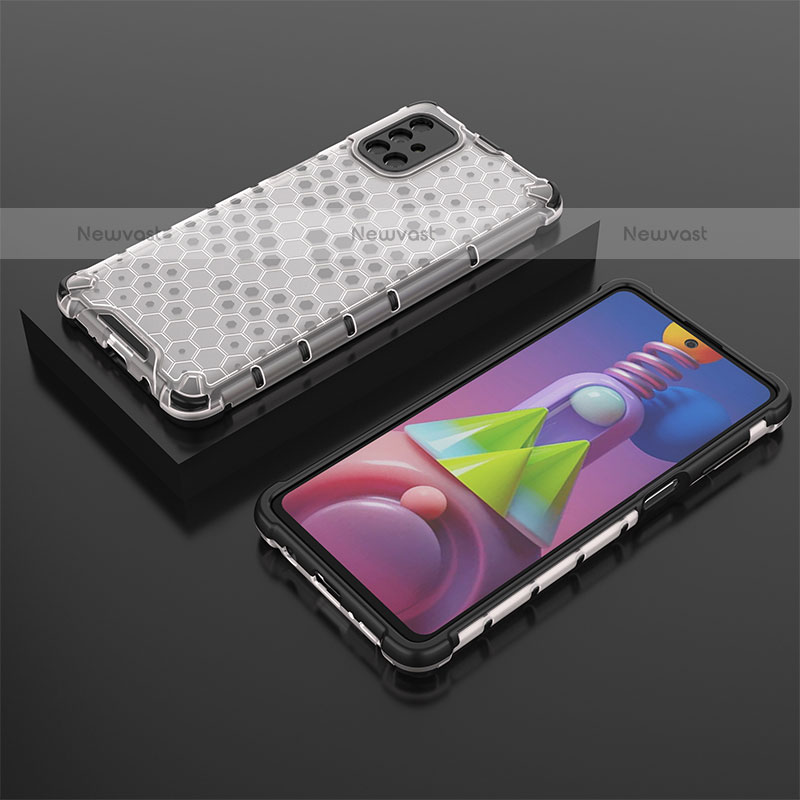 Silicone Transparent Frame Case Cover 360 Degrees AM2 for Samsung Galaxy M51 White