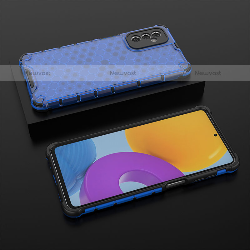Silicone Transparent Frame Case Cover 360 Degrees AM2 for Samsung Galaxy M52 5G Blue
