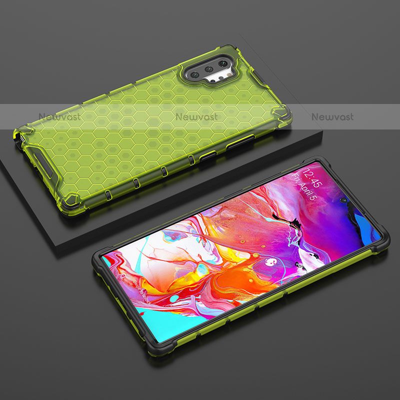 Silicone Transparent Frame Case Cover 360 Degrees AM2 for Samsung Galaxy Note 10 Plus 5G Green