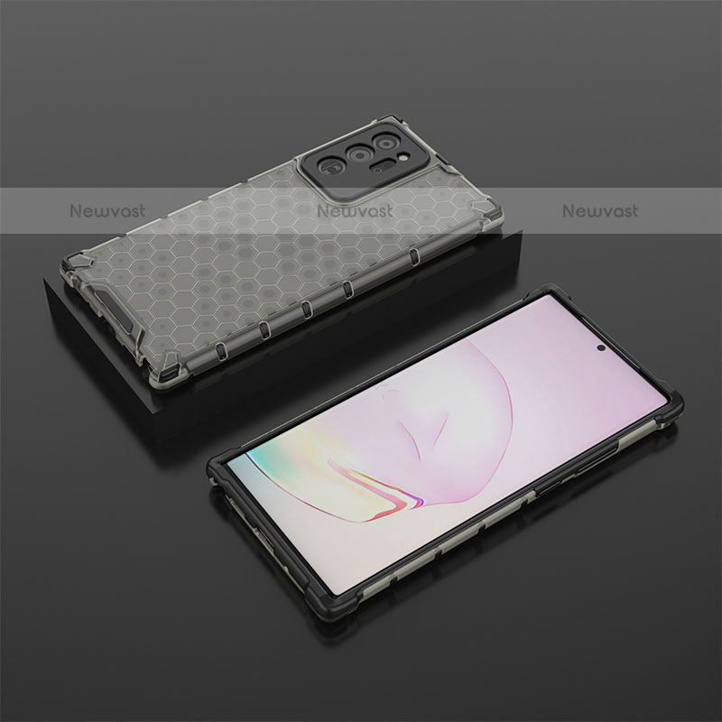 Silicone Transparent Frame Case Cover 360 Degrees AM2 for Samsung Galaxy Note 20 Ultra 5G Black
