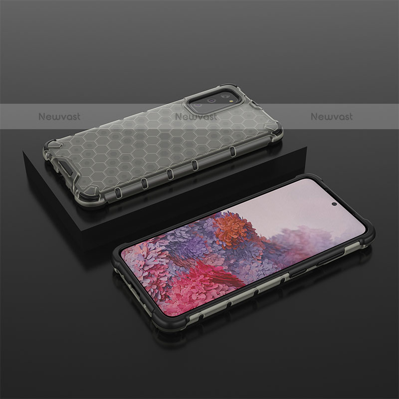 Silicone Transparent Frame Case Cover 360 Degrees AM2 for Samsung Galaxy S20 5G Black
