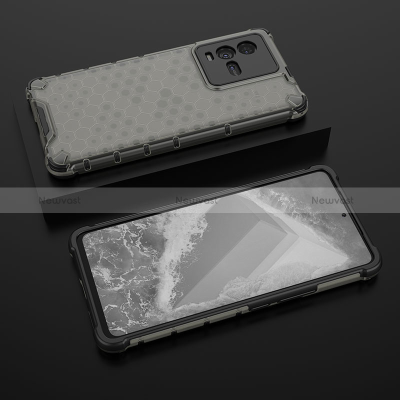Silicone Transparent Frame Case Cover 360 Degrees AM2 for Vivo iQOO 10 5G