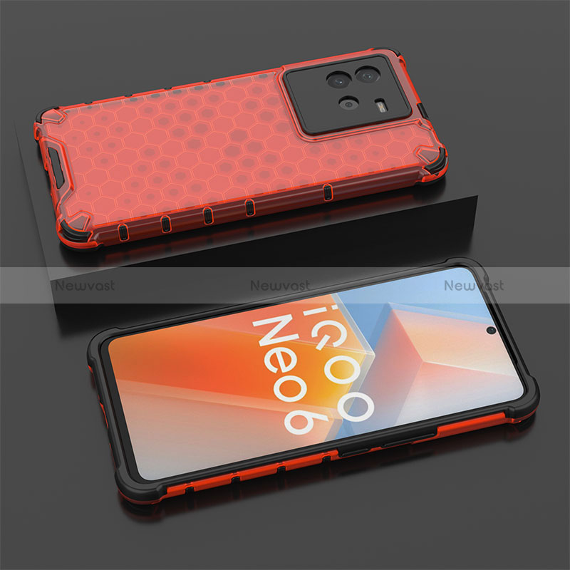 Silicone Transparent Frame Case Cover 360 Degrees AM2 for Vivo iQOO Neo6 SE 5G
