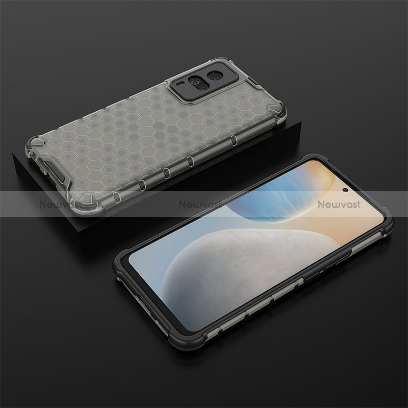 Silicone Transparent Frame Case Cover 360 Degrees AM2 for Vivo X60 Pro 5G