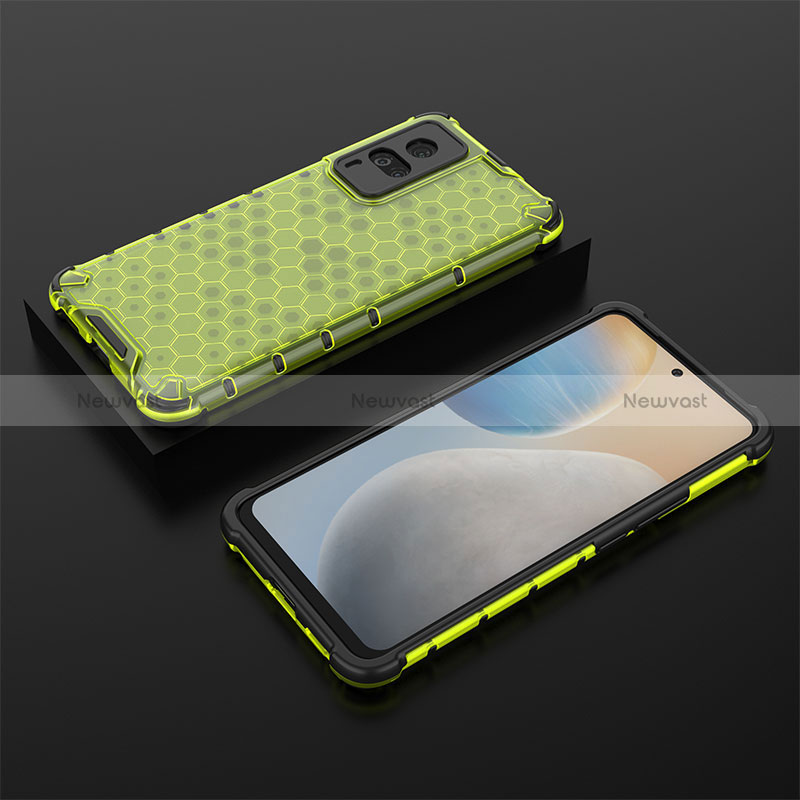 Silicone Transparent Frame Case Cover 360 Degrees AM2 for Vivo X60 Pro 5G