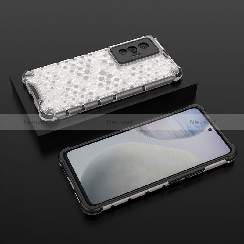 Silicone Transparent Frame Case Cover 360 Degrees AM2 for Vivo X70 5G