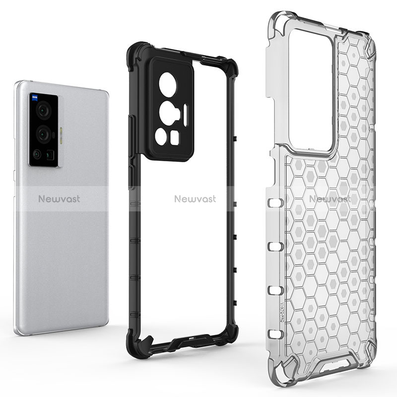 Silicone Transparent Frame Case Cover 360 Degrees AM2 for Vivo X70 Pro 5G