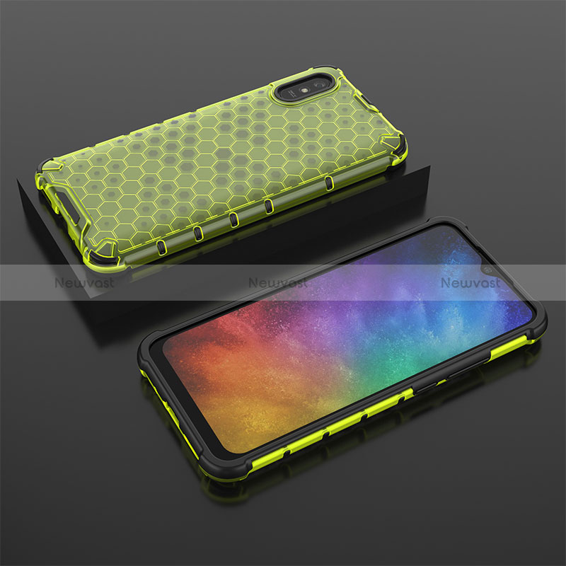 Silicone Transparent Frame Case Cover 360 Degrees AM2 for Xiaomi Redmi 9AT Green