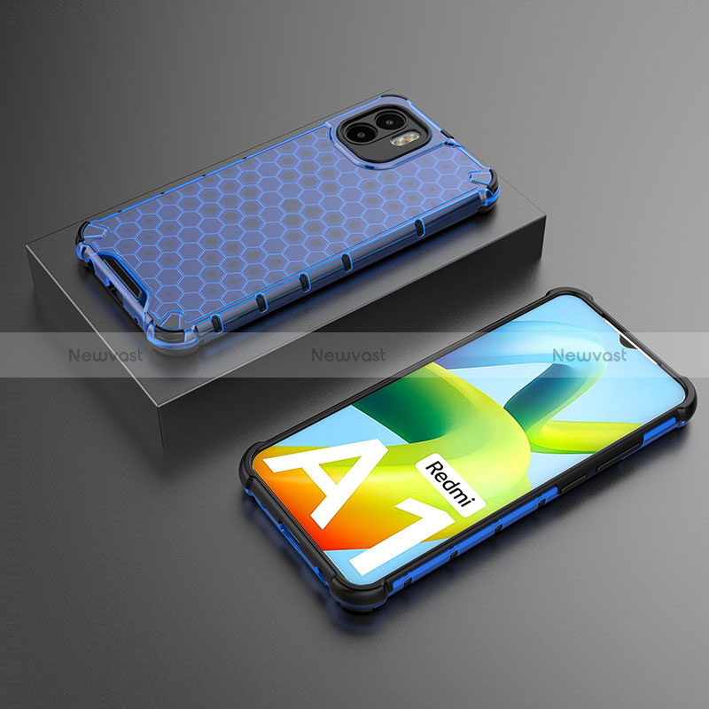 Silicone Transparent Frame Case Cover 360 Degrees AM2 for Xiaomi Redmi A2 Blue