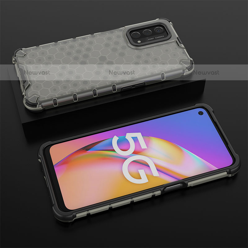 Silicone Transparent Frame Case Cover 360 Degrees AM3 for OnePlus Nord N200 5G