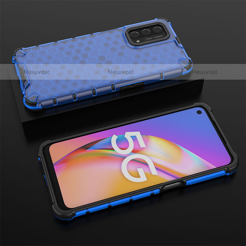 Silicone Transparent Frame Case Cover 360 Degrees AM3 for OnePlus Nord N200 5G Blue