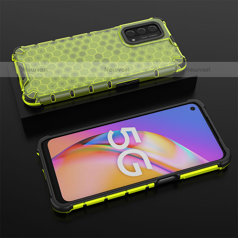 Silicone Transparent Frame Case Cover 360 Degrees AM3 for OnePlus Nord N200 5G Green