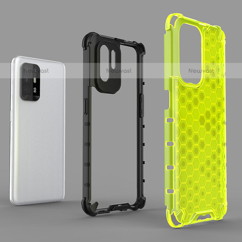 Silicone Transparent Frame Case Cover 360 Degrees AM3 for Oppo F19 Pro+ Plus 5G