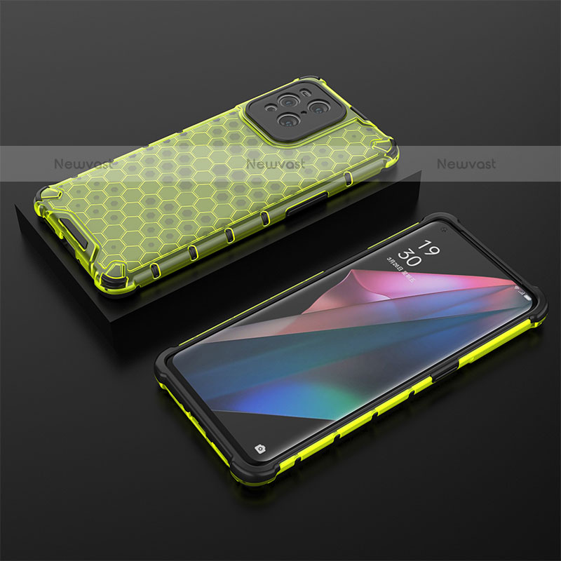Silicone Transparent Frame Case Cover 360 Degrees AM3 for Oppo Find X3 Pro 5G