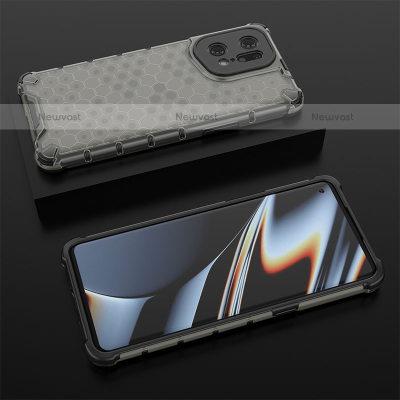 Silicone Transparent Frame Case Cover 360 Degrees AM3 for Oppo Find X5 Pro 5G