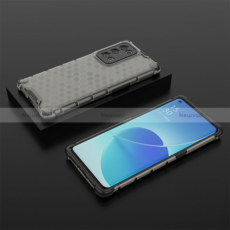 Silicone Transparent Frame Case Cover 360 Degrees AM3 for Oppo Reno6 Pro 5G