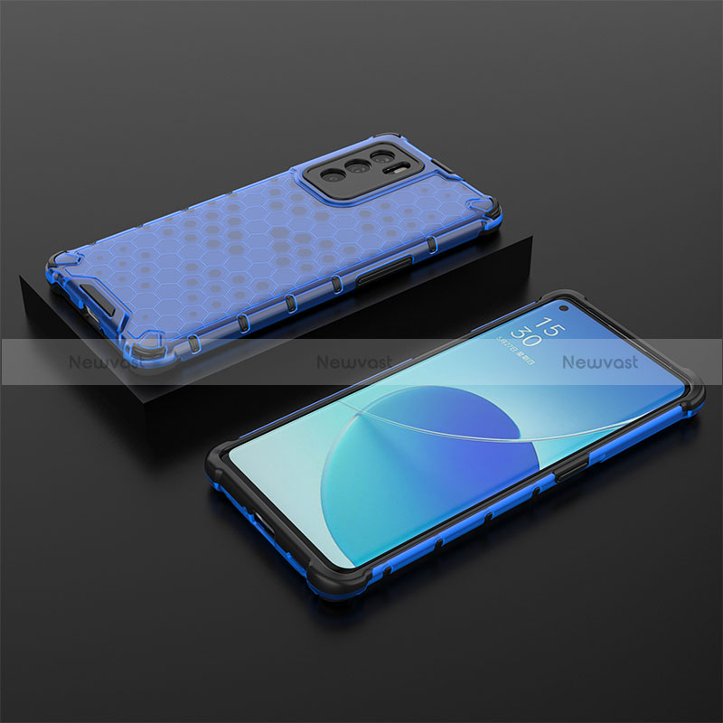 Silicone Transparent Frame Case Cover 360 Degrees AM3 for Oppo Reno6 Pro 5G India