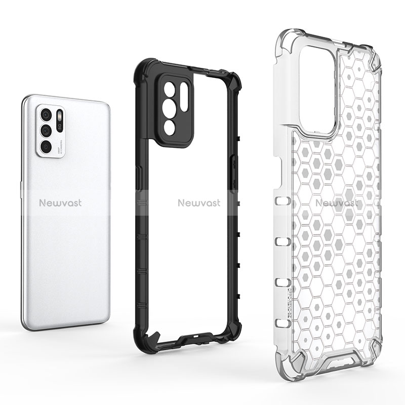 Silicone Transparent Frame Case Cover 360 Degrees AM3 for Oppo Reno6 Z 5G