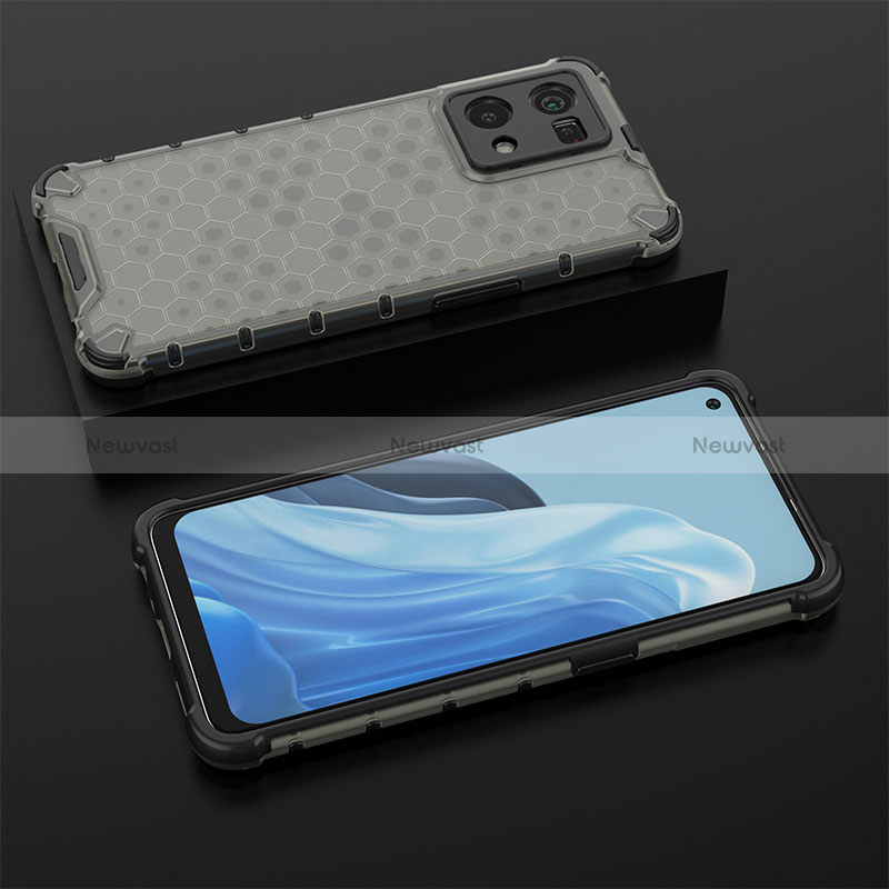 Silicone Transparent Frame Case Cover 360 Degrees AM3 for Oppo Reno7 4G Black