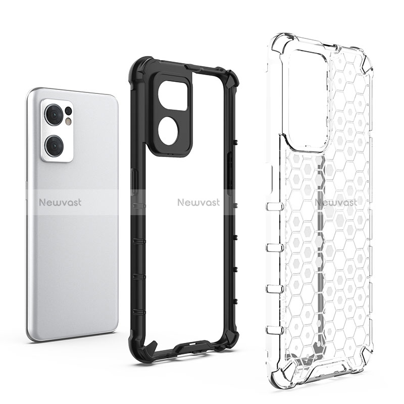 Silicone Transparent Frame Case Cover 360 Degrees AM3 for Oppo Reno7 5G