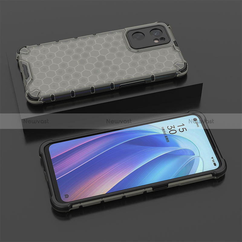 Silicone Transparent Frame Case Cover 360 Degrees AM3 for Oppo Reno7 SE 5G