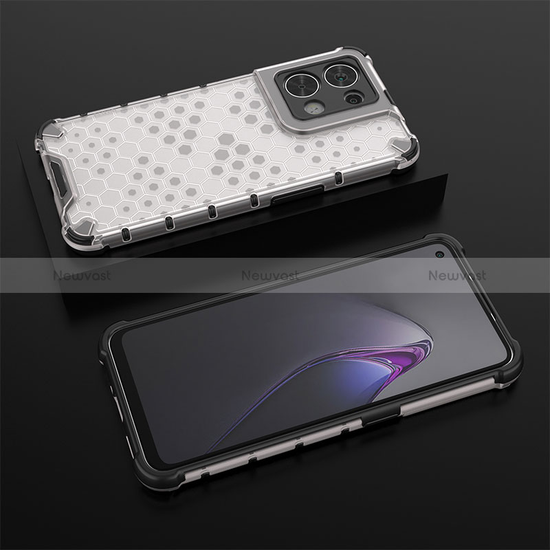 Silicone Transparent Frame Case Cover 360 Degrees AM3 for Oppo Reno9 Pro 5G