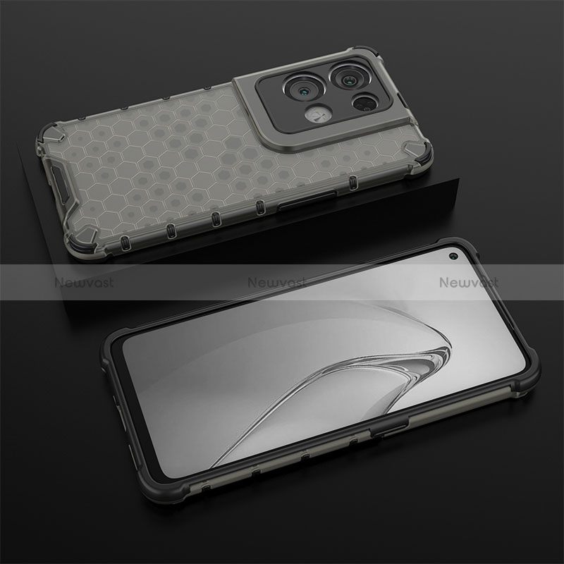 Silicone Transparent Frame Case Cover 360 Degrees AM3 for Oppo Reno9 Pro+ Plus 5G Black