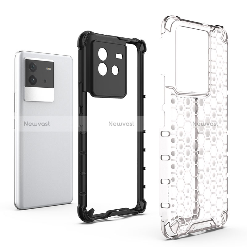 Silicone Transparent Frame Case Cover 360 Degrees AM3 for Vivo iQOO Neo6 5G