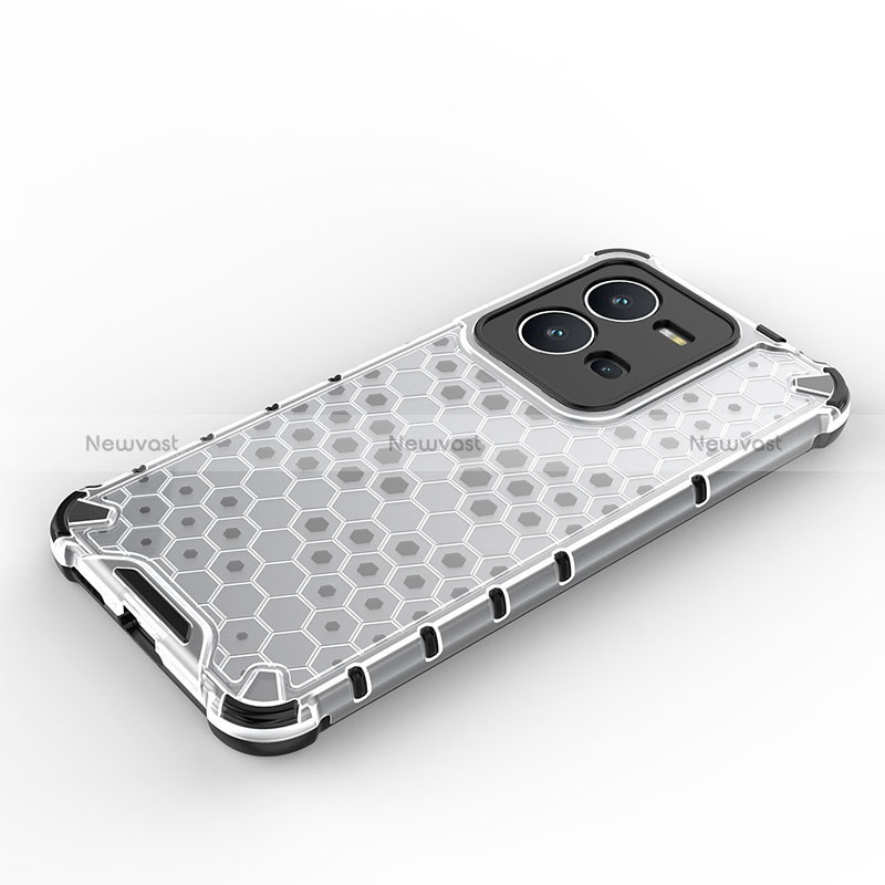 Silicone Transparent Frame Case Cover 360 Degrees AM3 for Vivo X80 Lite 5G