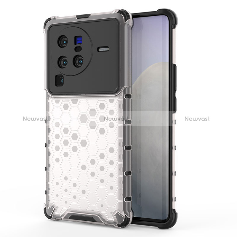 Silicone Transparent Frame Case Cover 360 Degrees AM3 for Vivo X80 Pro 5G