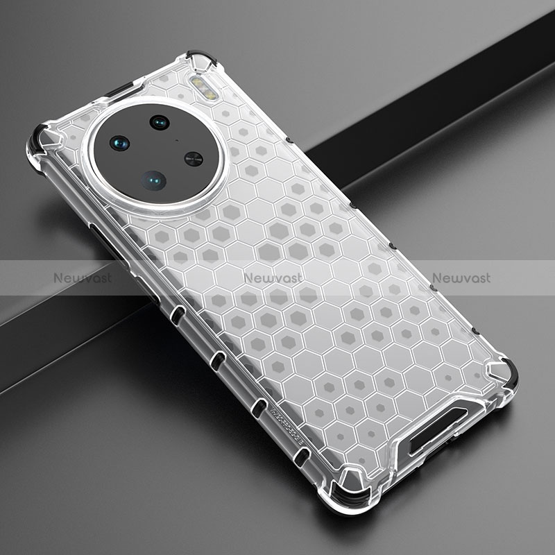 Silicone Transparent Frame Case Cover 360 Degrees AM3 for Vivo X90 Pro 5G