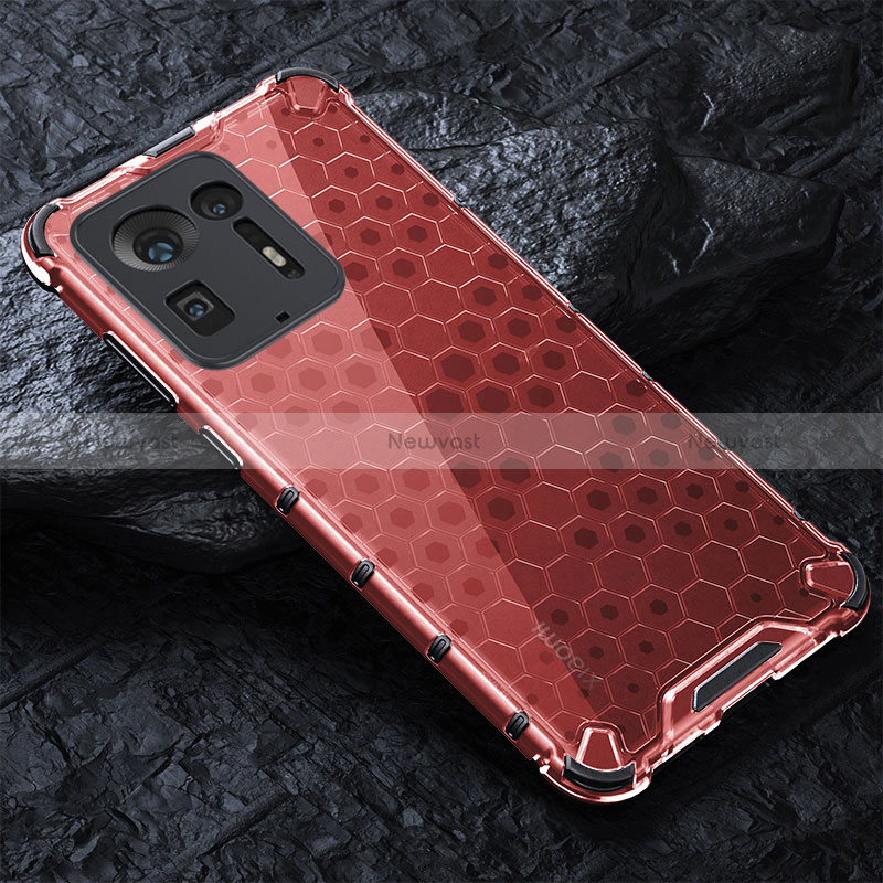 Silicone Transparent Frame Case Cover 360 Degrees AM3 for Xiaomi Mi Mix 4 5G Red