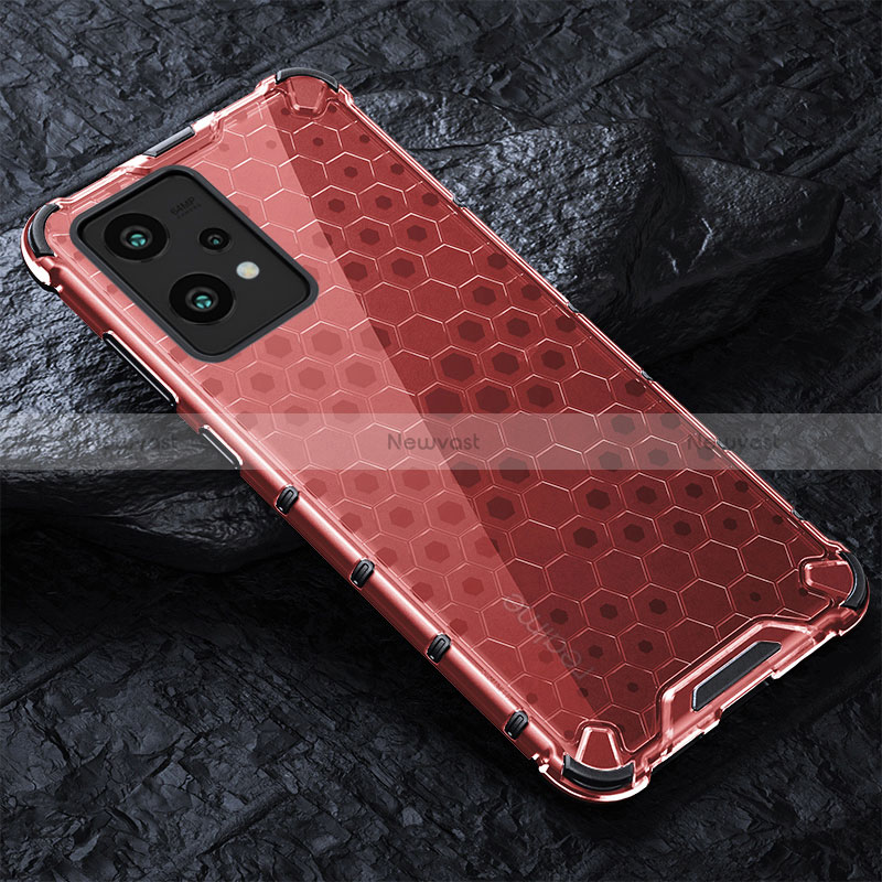 Silicone Transparent Frame Case Cover 360 Degrees AM4 for Realme 9 Pro 5G Red