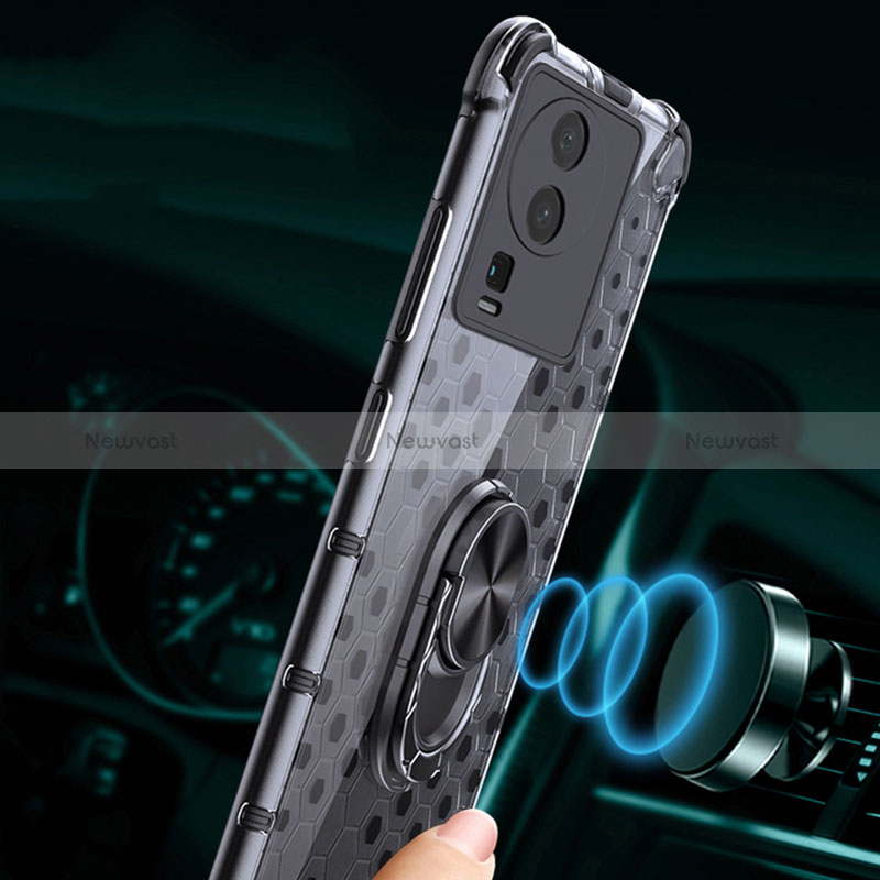 Silicone Transparent Frame Case Cover 360 Degrees AM4 for Vivo iQOO Neo7 5G