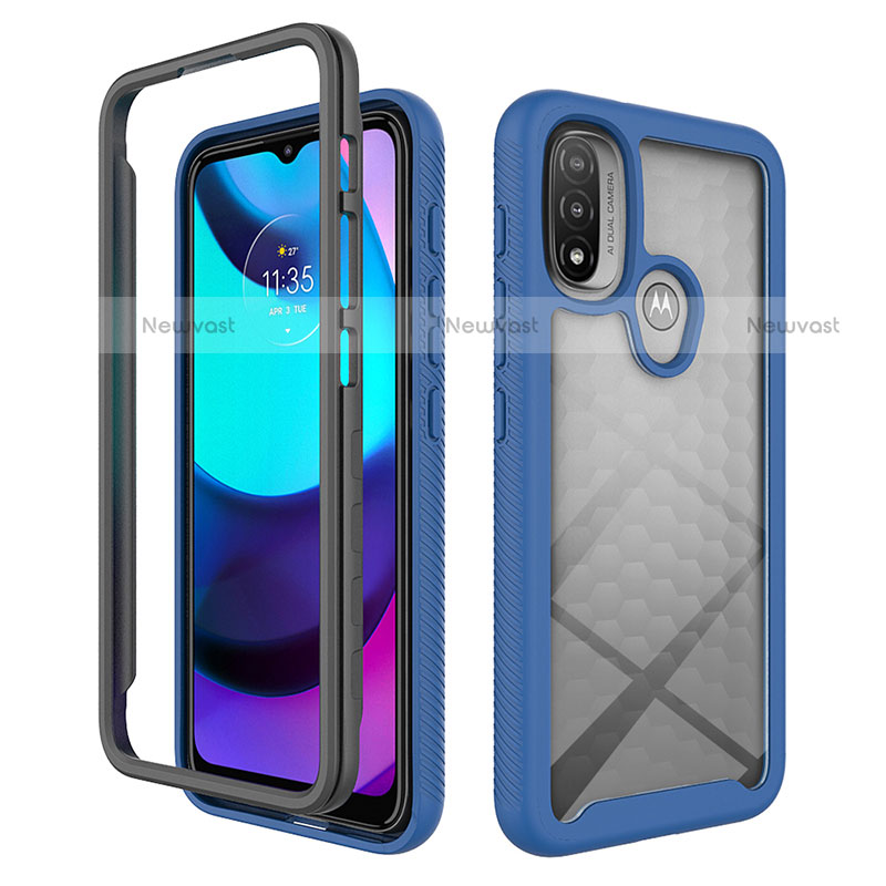 Silicone Transparent Frame Case Cover 360 Degrees for Motorola Moto E20