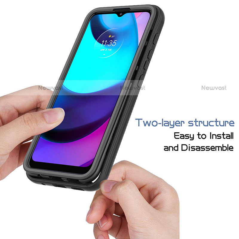 Silicone Transparent Frame Case Cover 360 Degrees for Motorola Moto E30