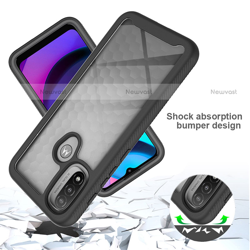 Silicone Transparent Frame Case Cover 360 Degrees for Motorola Moto E30