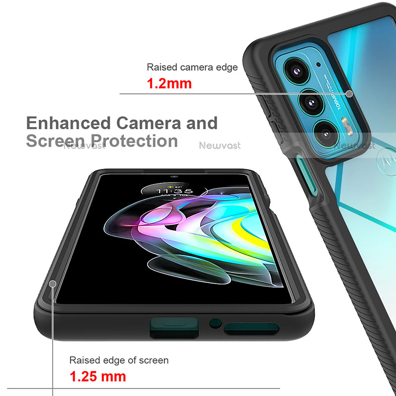 Silicone Transparent Frame Case Cover 360 Degrees for Motorola Moto Edge 20 5G