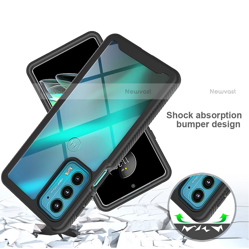 Silicone Transparent Frame Case Cover 360 Degrees for Motorola Moto Edge 20 5G