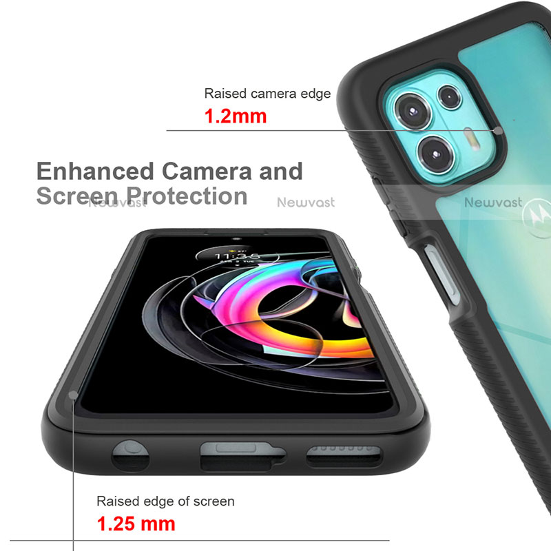 Silicone Transparent Frame Case Cover 360 Degrees for Motorola Moto Edge 20 Lite 5G