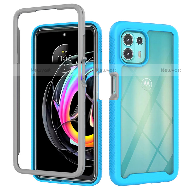 Silicone Transparent Frame Case Cover 360 Degrees for Motorola Moto Edge 20 Lite 5G