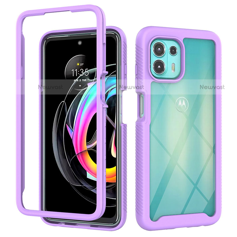 Silicone Transparent Frame Case Cover 360 Degrees for Motorola Moto Edge 20 Lite 5G