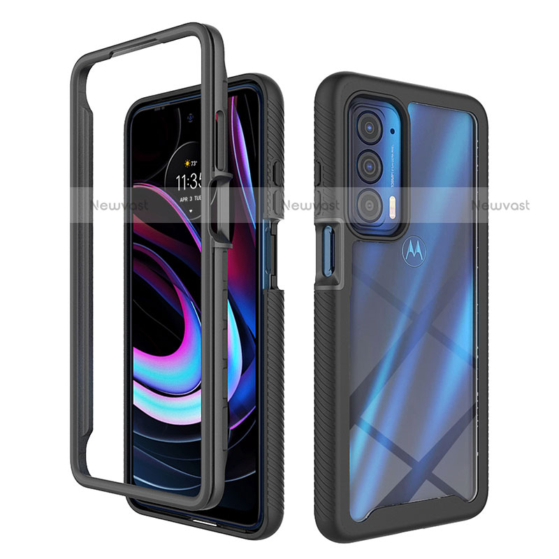 Silicone Transparent Frame Case Cover 360 Degrees for Motorola Moto Edge (2021) 5G