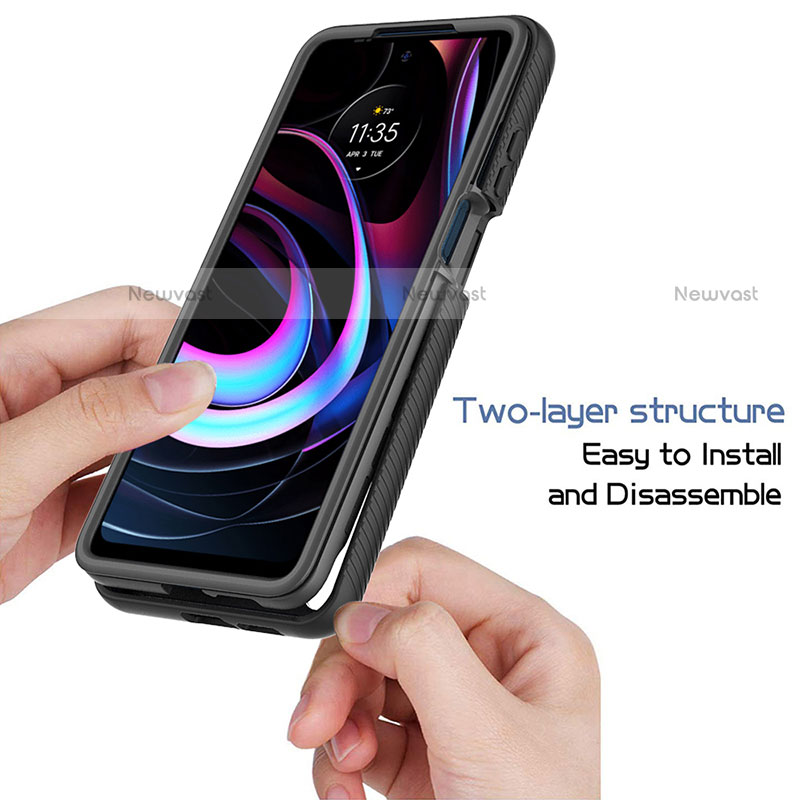 Silicone Transparent Frame Case Cover 360 Degrees for Motorola Moto Edge (2021) 5G