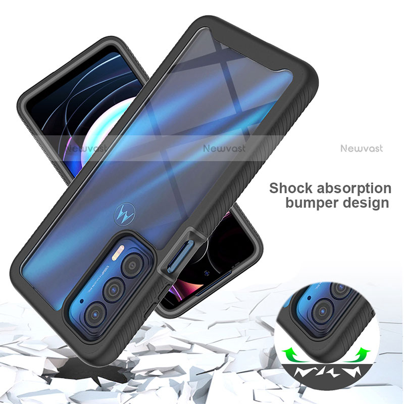 Silicone Transparent Frame Case Cover 360 Degrees for Motorola Moto Edge (2021) 5G