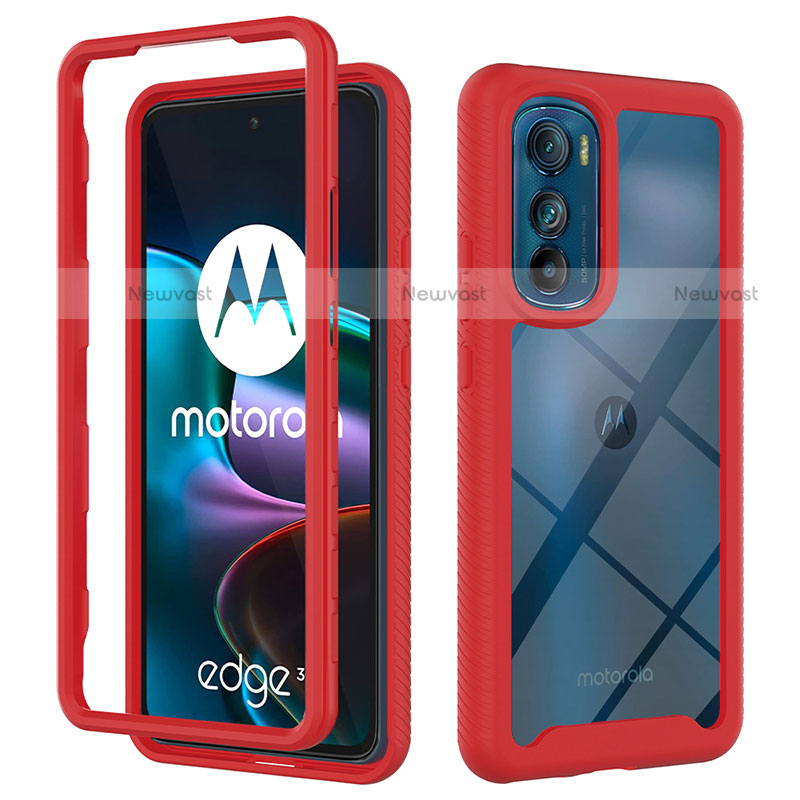 Silicone Transparent Frame Case Cover 360 Degrees for Motorola Moto Edge 30 5G