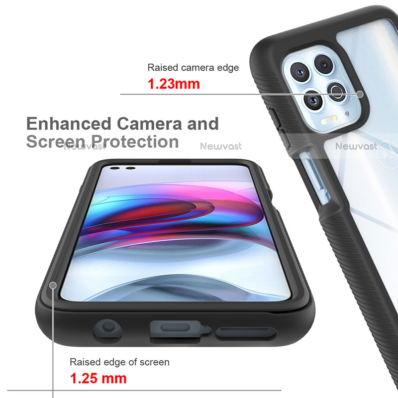 Silicone Transparent Frame Case Cover 360 Degrees for Motorola Moto Edge S 5G